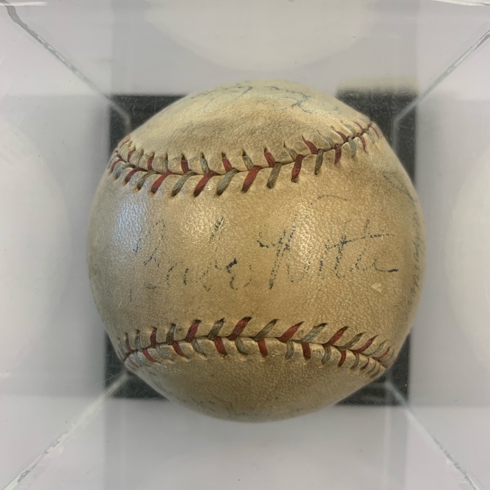 Babe Ruth hand signed autographed baseball Rare